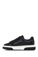 Male Black Lace-Up Thick-Soled Leather Sneaker | Derimod