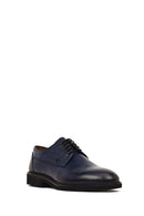Men's Navy Blue Lace-up Leather Casual Shoes | Derimod