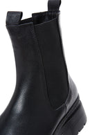 Women's Black Leather Chelsea Boots | Derimod