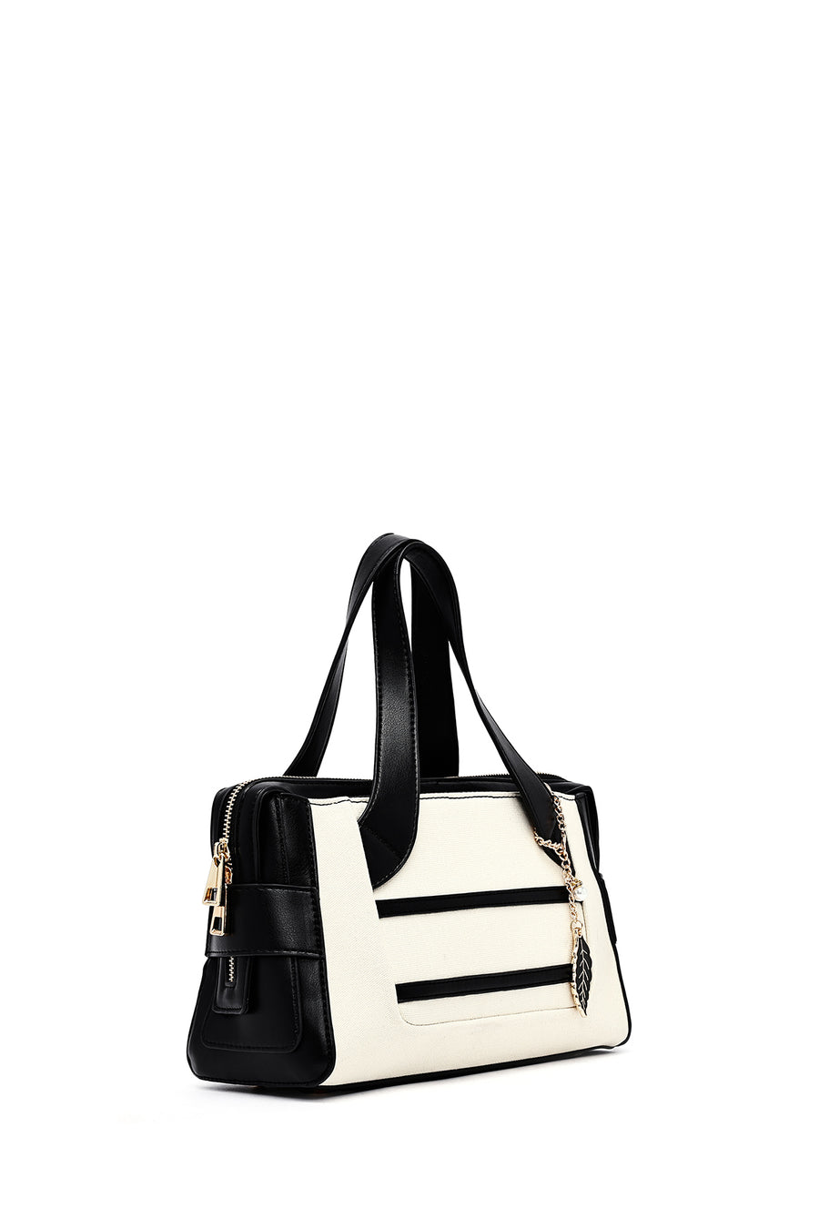 Women's Cream Long Strap Classic Handbag