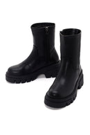 Women's Black Thick Soled Zippered Casual Boots | Derimod