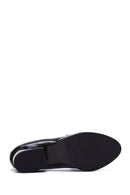 Women's Black Patent Leather Heeled Loafer | Derimod