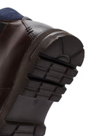 Men's Brown Lace-Up Zipper Detailed Leather Casual Boots | Derimod