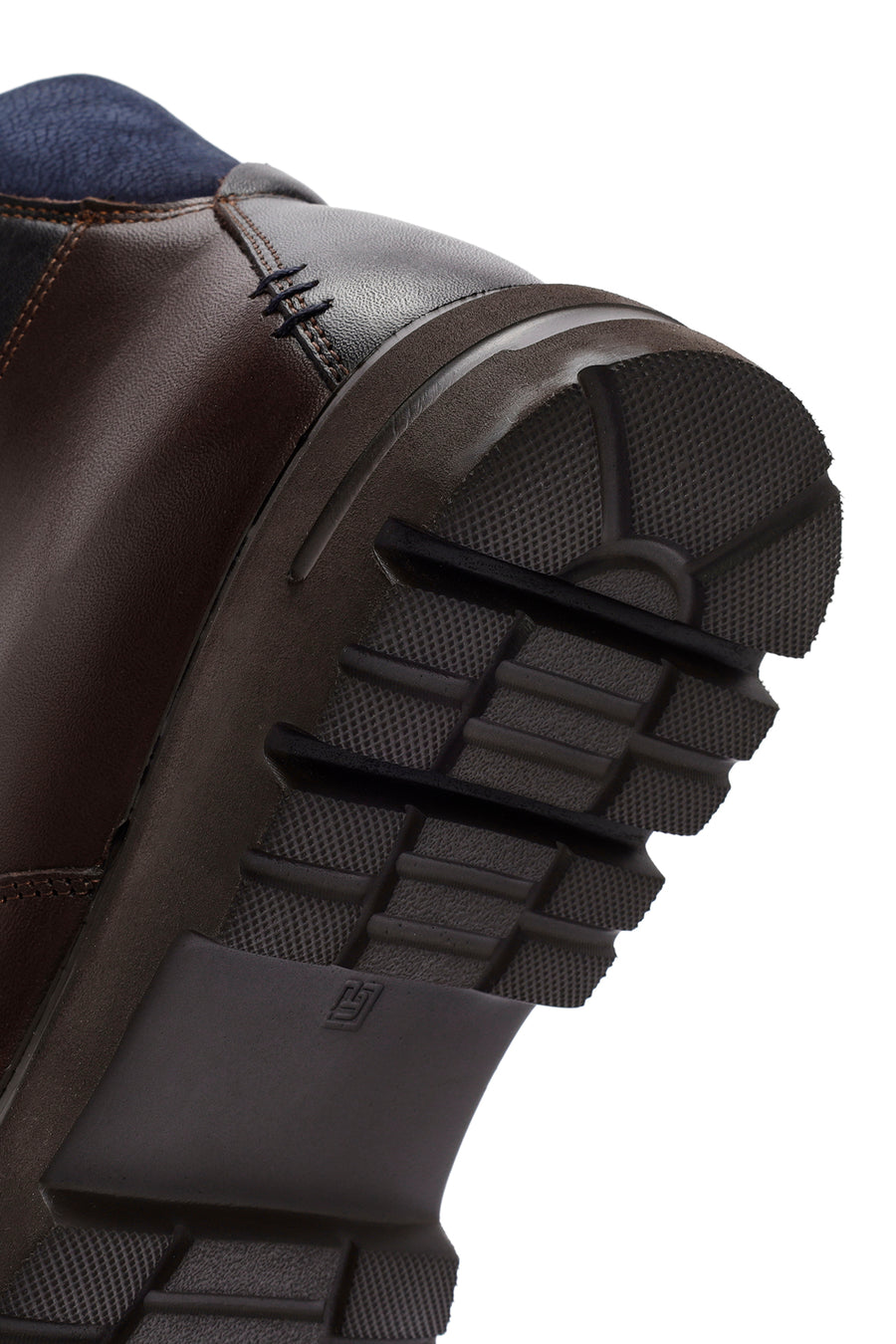 Men's Brown Lace-Up Zipper Detailed Leather Casual Boots