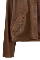 Vera Woman Brown Oversize Leather Jacket | Derimod