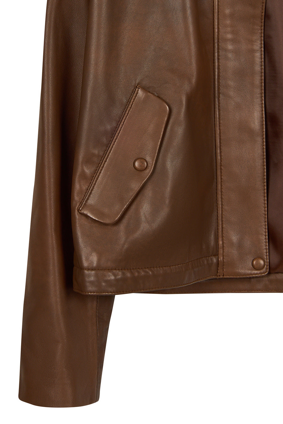 Vera Woman Brown Oversize Leather Jacket
