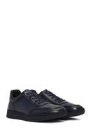 Men's Navy Blue Lace-Up Leather Sneaker | Derimod