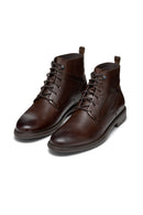 Geox Men's Brown Terence Lace-Up Leather Combat Boots | Derimod