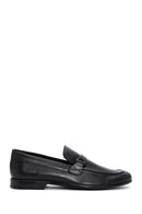 Men's Black Leather Printed Classic Loafer | Derimod