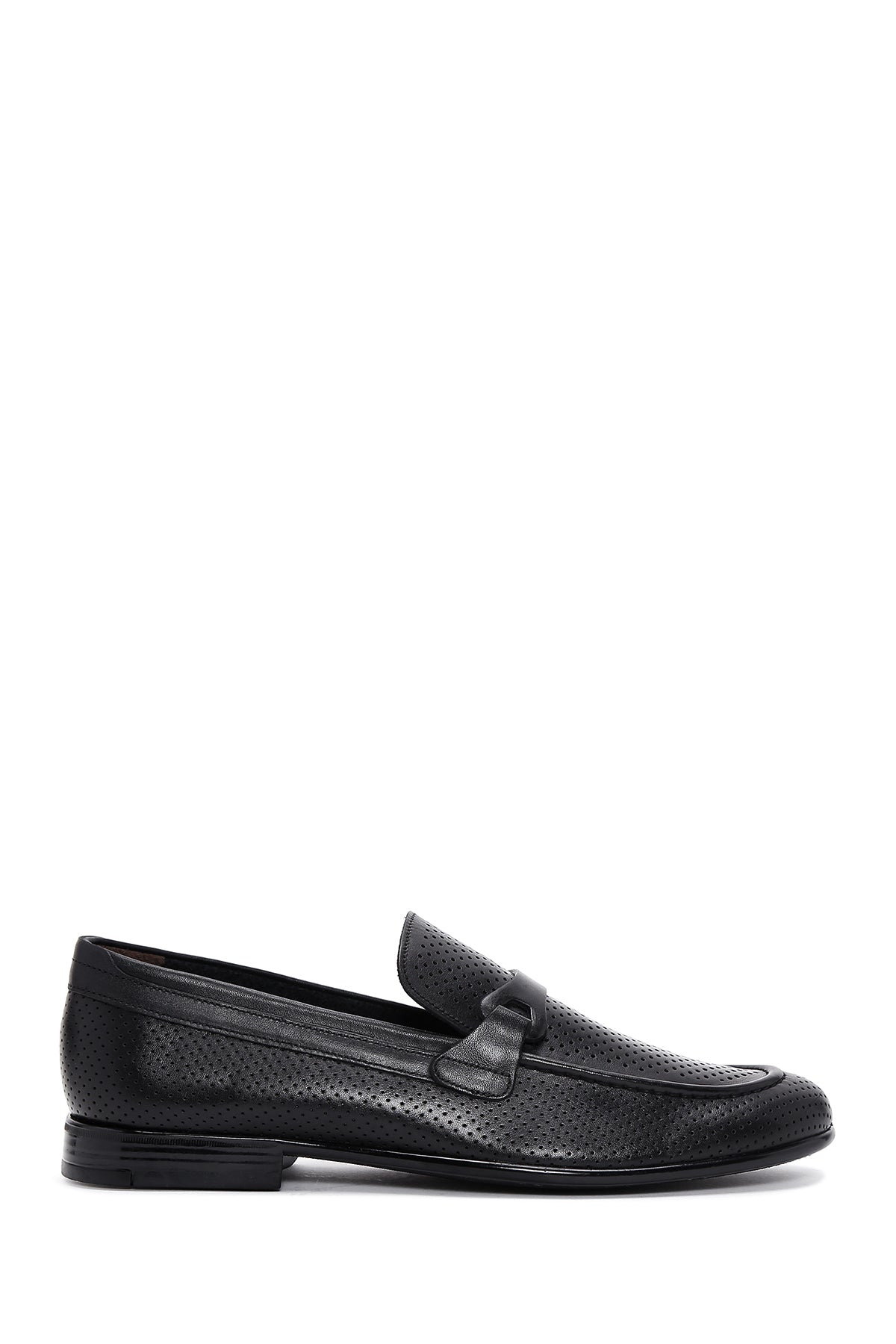 Men's Black Leather Casual Loafer 25SFD6007DI | Derimod