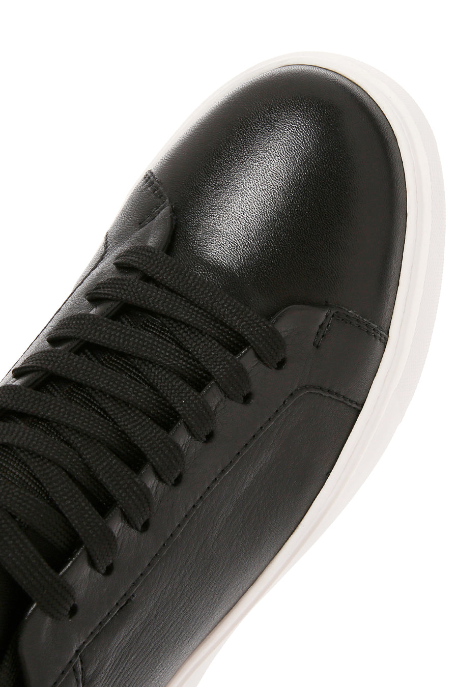 Erkek Siyah Bağcıklı Deri Sneaker