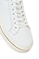 Erkek Beyaz Bağcıklı Kalın Tabanlı Deri Sneaker | Derimod