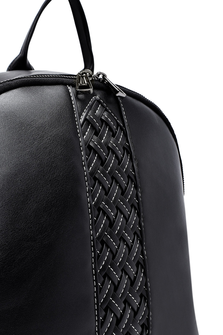 Women's Black Patterned Backpack
