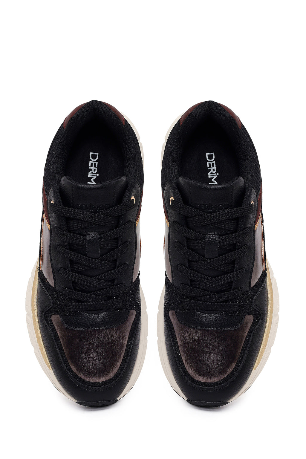 Kadın Siyah Bağcıklı Kalın Tabanlı Sneaker