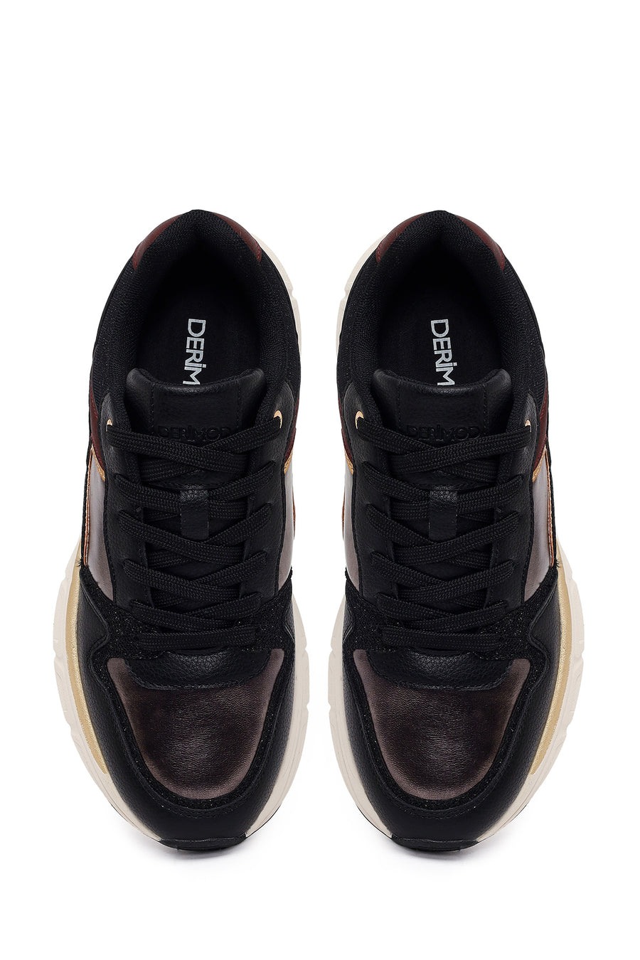 Woman Black Lace-Up Chunky Sneaker