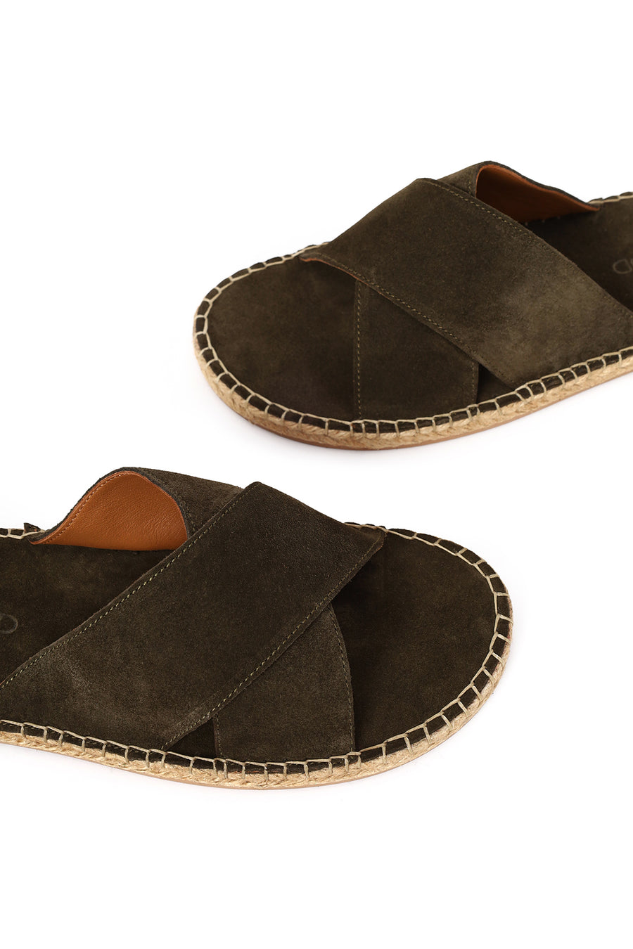Men's Khaki Suede Leather Slippers