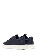 Men's Navy Blue Lace-up Thick-Sole Leather Sneaker | Derimod