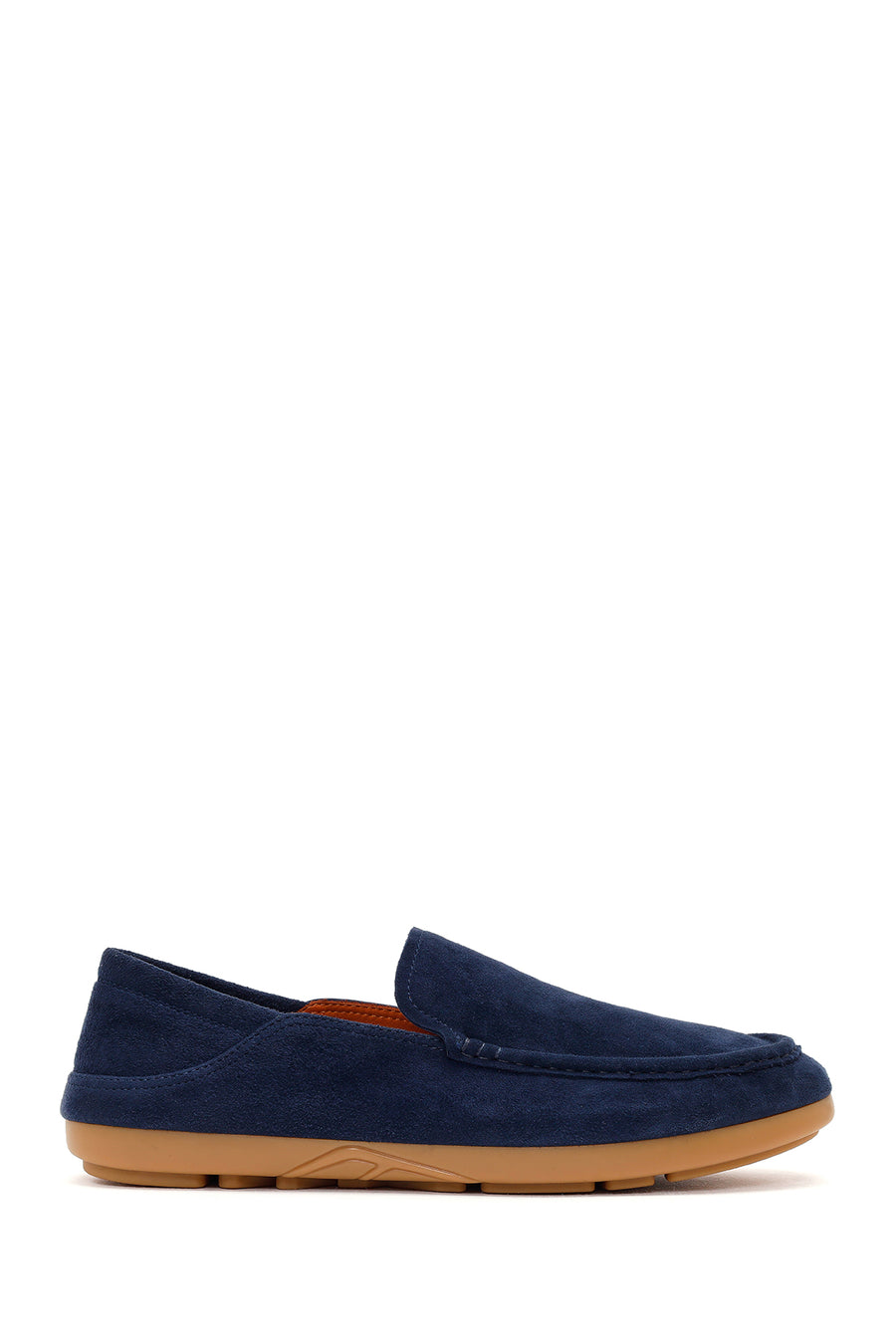 Male Navy Suede Leather Loafer 26SFD697910 | Derimod