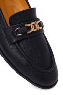 Kadın Siyah Tokalı Maskülen Deri Loafer | Derimod