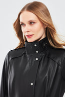 Whitney Women's Black Regular Leather Jacket | Derimod