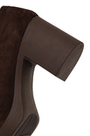 Woman Brown Chunky-Heeled Tasselled Suede Loafer | Derimod