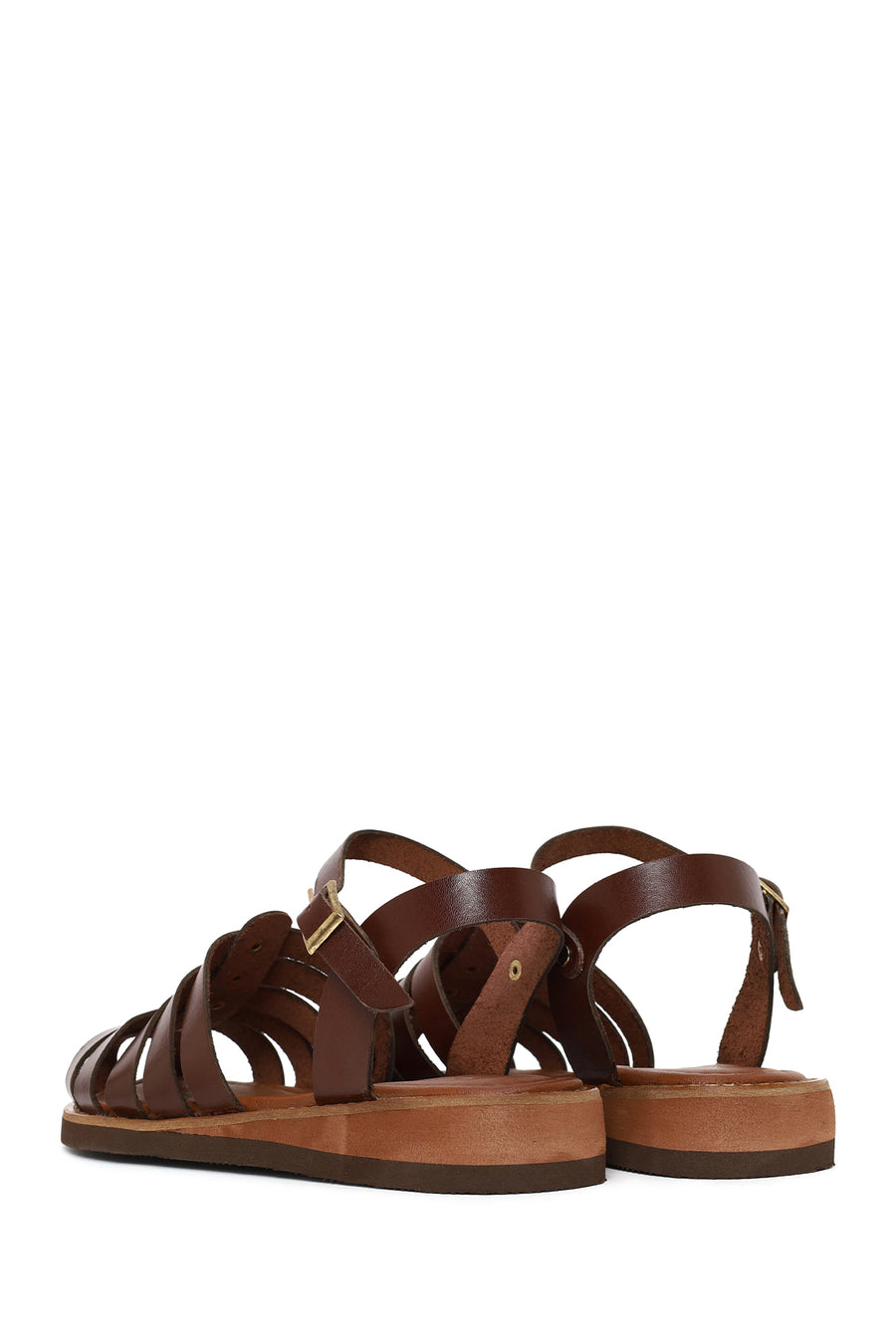 Woman Brown Buckled Leather Bodrum Sandal