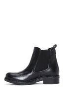 Women's Black Leather Casual Chelsea Boots | Derimod