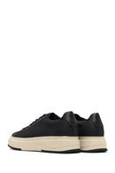 Male Black Lace-Up Thick-Soled Leather Sneaker | Derimod