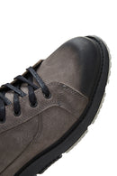 Men's Gray Leather Casual Boots | Derimod