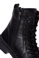 Men's Black Leather Zippered Casual Boots | Derimod