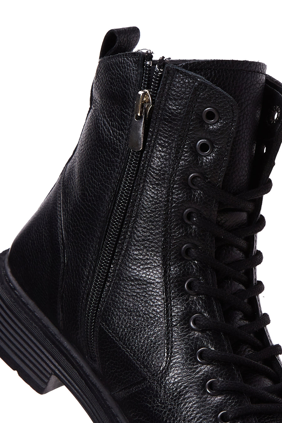 Men's Black Leather Zippered Casual Boots