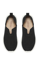 Woman Navy Patterned Suede Comfort Shoes | Derimod