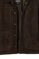 Shoe Male Brown Suede Shirt Jacket | Derimod