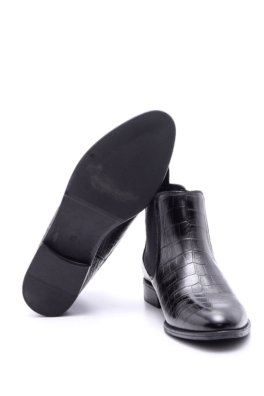 Women's Crocodile Patterned Leather Boots