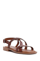 Women's Brown Leather Bodrum Sandals | Derimod