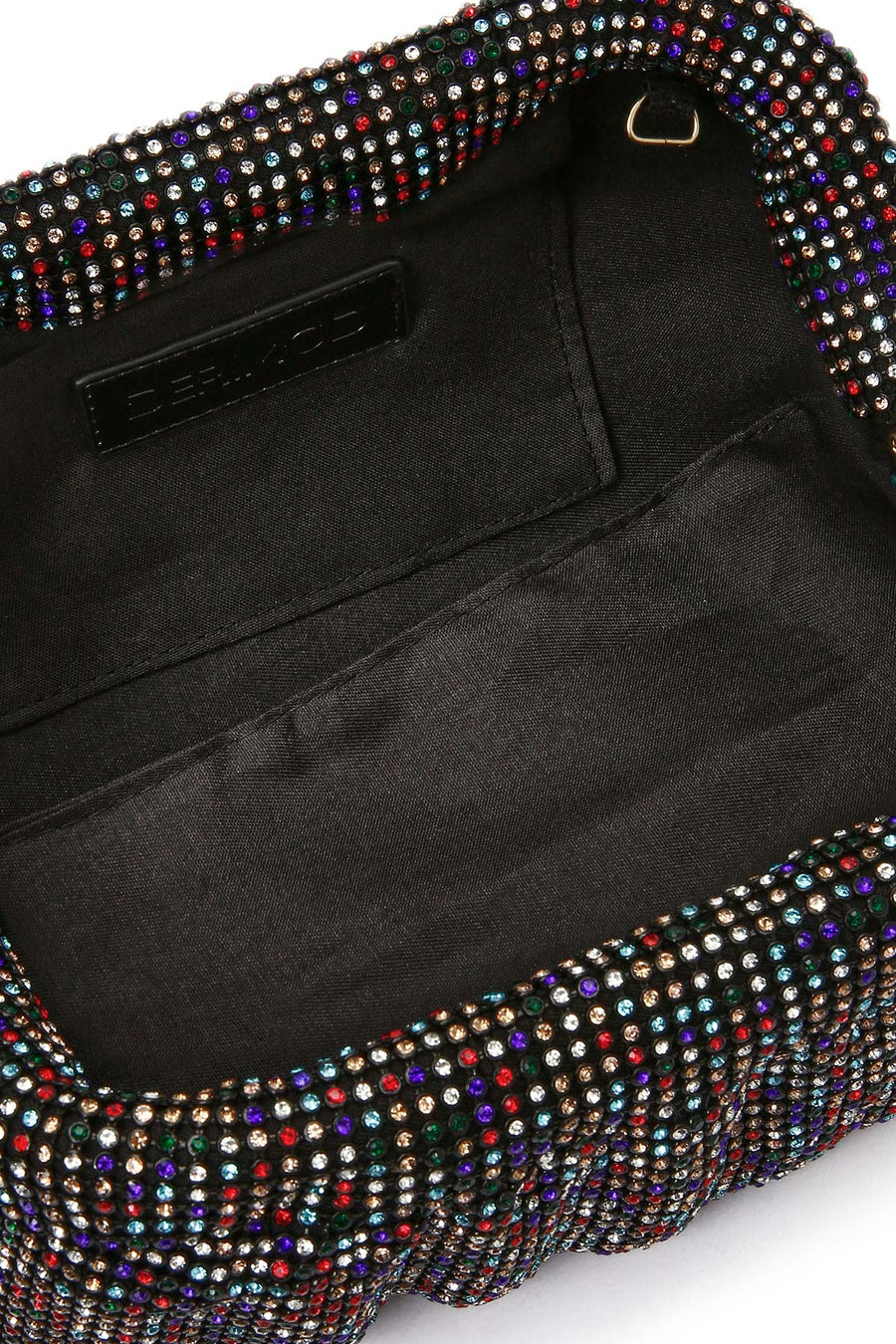 Women's Multi-Colored Long Chain Strap Stone Evening Clutch Bag