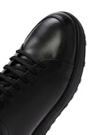 Men's Black Lace-Up Leather Sneakers | Derimod