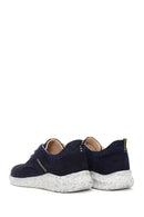 Men's Navy Blue Nubuck Leather Sneaker | Derimod