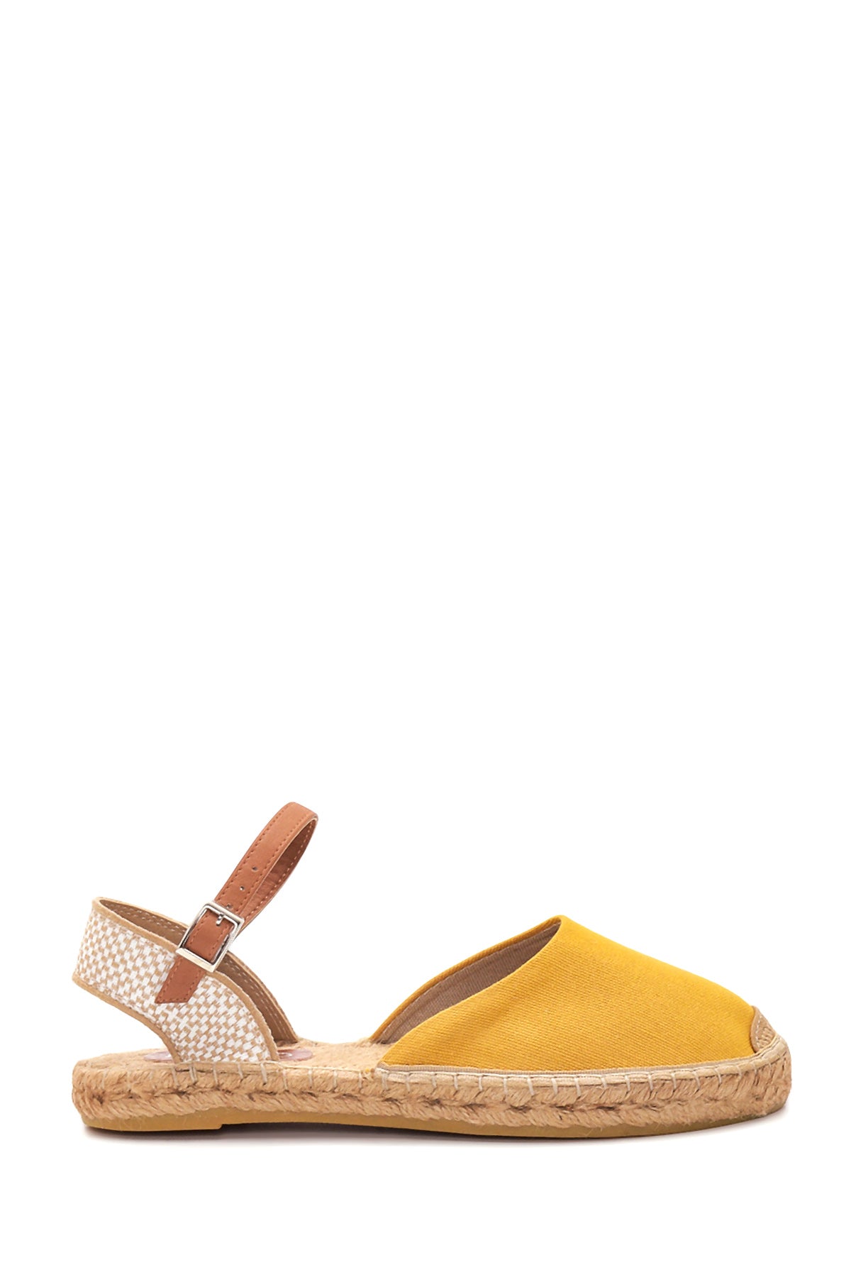 Kadın Sarı Hasır Taban Espadril Sandalet 22SFD20526F | Derimod