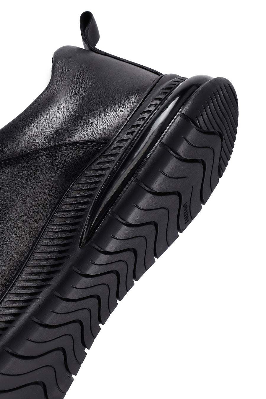 Erkek Siyah Bağcıklı Deri Casual Sneaker