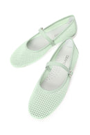 Woman Mint Green Buckled Mesh Ballerine flats | Derimod