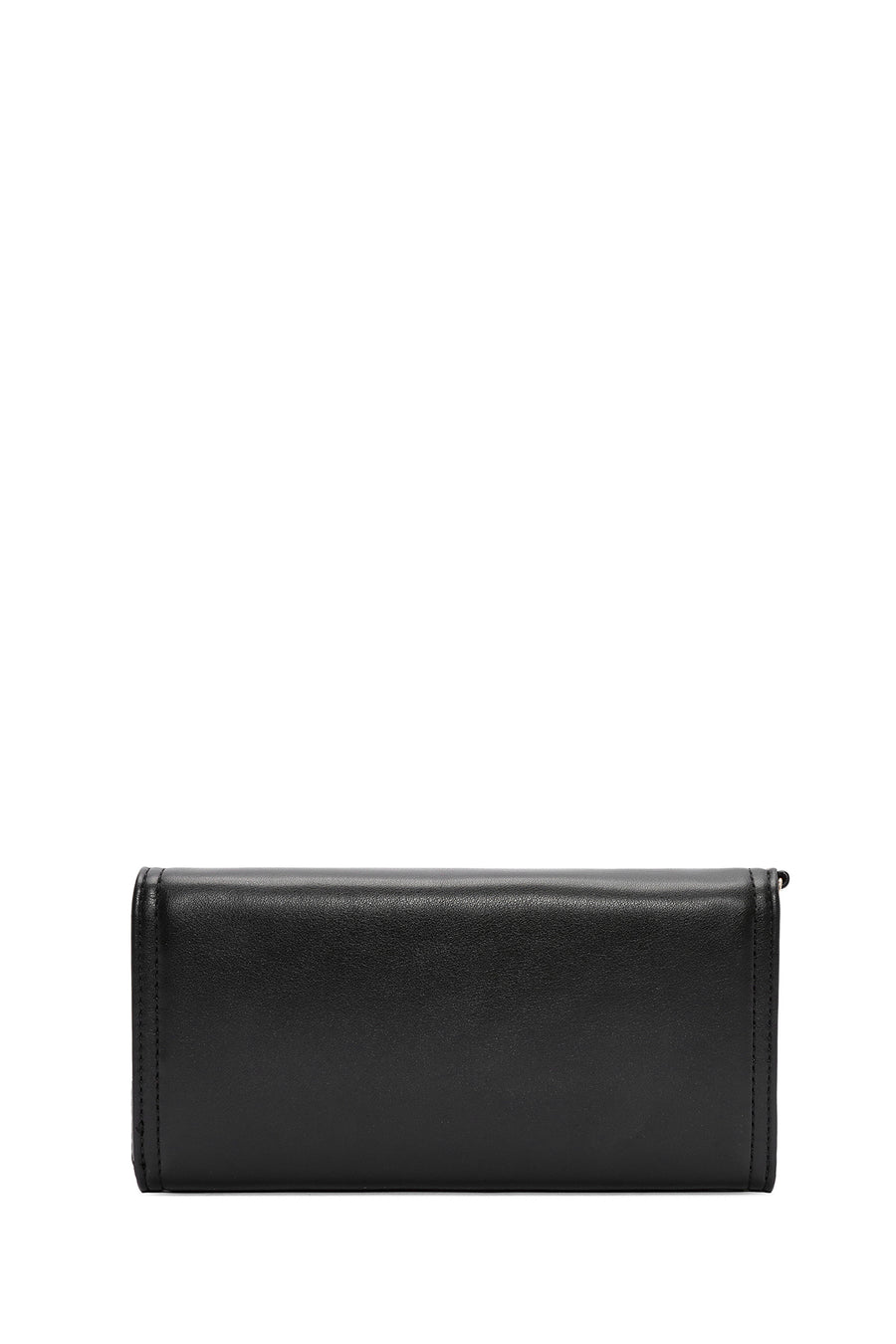Women's Black Wallet with Strap Detail