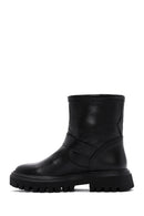 Women's Black Leather Buckle Boots | Derimod