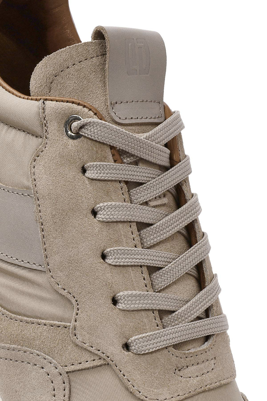Men's Beige Lace-up Leather Sneaker