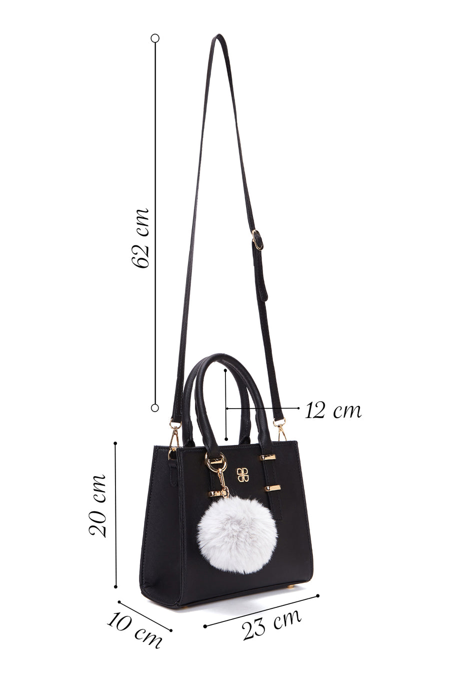 Women's Black Long Strap Accessory Handbag