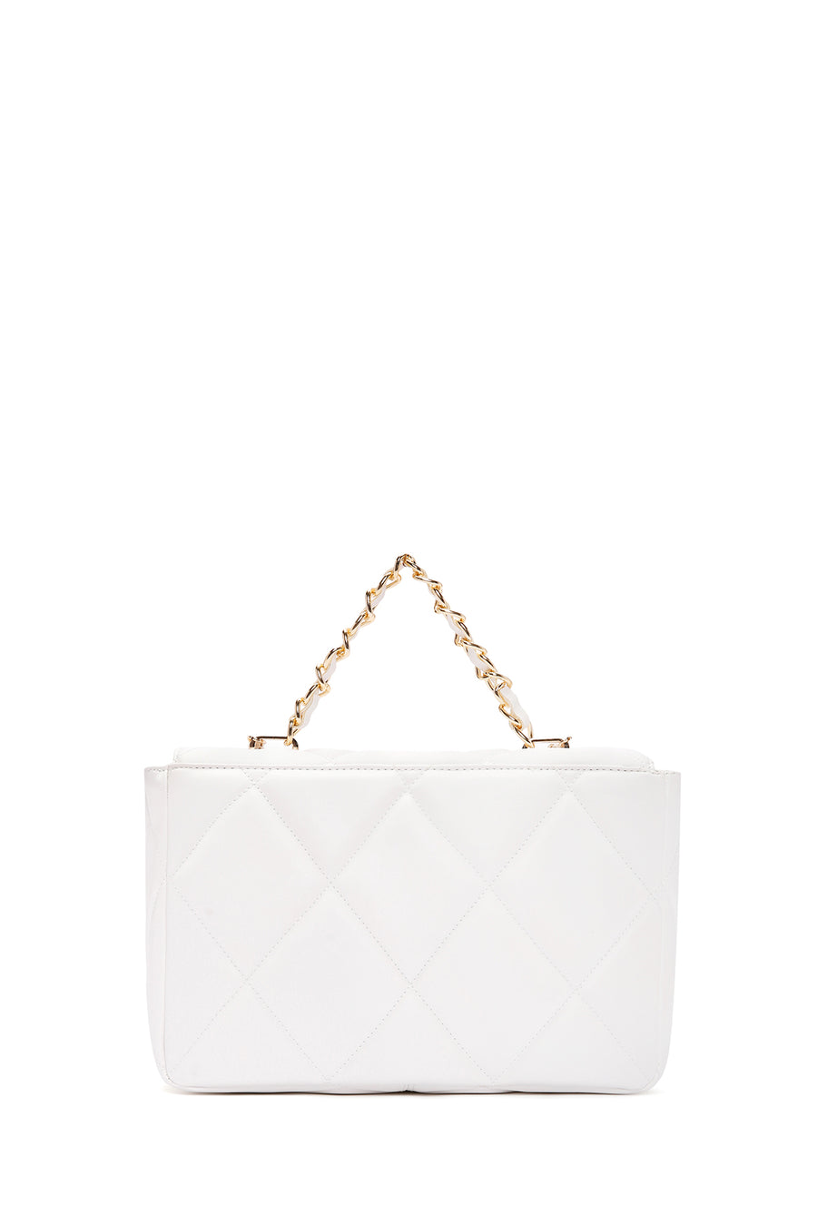 Women's White Long Strap Quilted Shoulder Bag