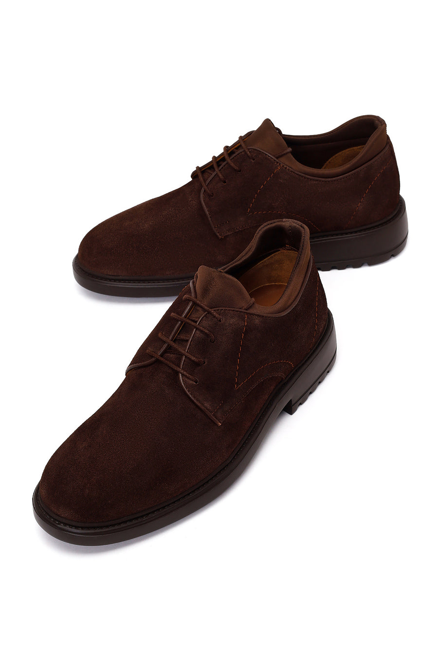 Male Brown Lace-up Suede Casual Shoes