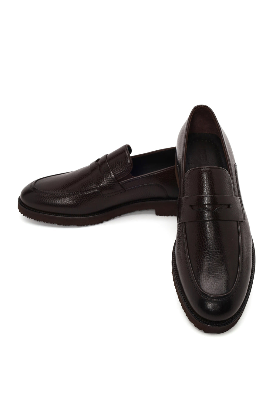 Erkek Kahverengi Deri Klasik Loafer