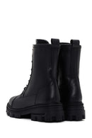 Women's Black Zippered Leather Boots | Derimod