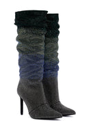 Women's Multi-Colored Stone Thin Heeled Boots | Derimod